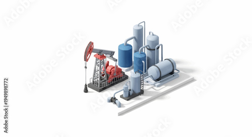 Industrial oil pump and refinery equipment.