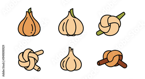 Garlic Knot Line art vector creative contemporary abstract illustration