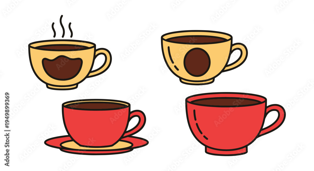 Obraz premium Hot Chocolate Cup Line art abstract smooth modern illustration