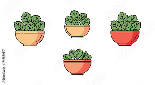 Kale Chips Bowl Line art soft abstract artistic illustration