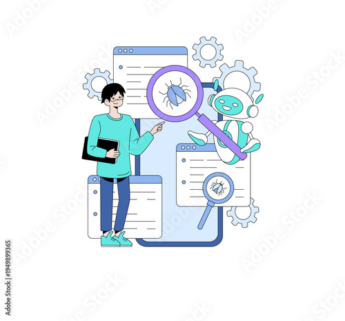 Bug Detection Concept with Developer and Robot