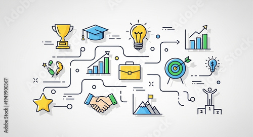 Business strategy and success infographic elements.