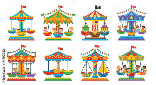 Four colorful cigarette packs displayed in an illustrative geometric style