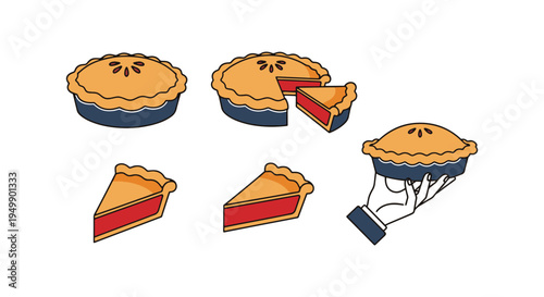 Homemade Pies Line art vector minimal abstract theme illustration