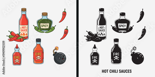 spice bottle doodle set, hand drawn kitchen ingredients illustration, minimal line art food icons, black outline cooking symbols, creative spice design, vector kitchen collection, white background