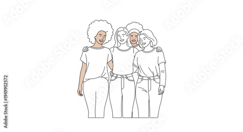 Three Diverse Women Standing Together Confidently.