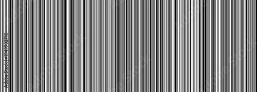 Barcode strips in black and white create an abstract linear vector background with thin and thick lines. This design is ideal for modern geometric backgrounds and barcode strip-based projects.