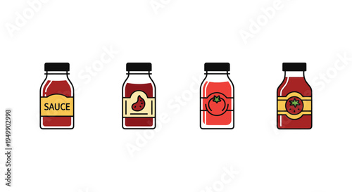 Homemade Sauces Line art modern minimal abstract vector