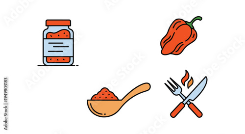 Jerk Seasoning Line art vector creative modern abstract