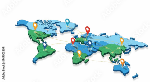 Global connections and world map.