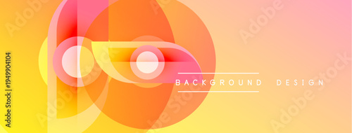 Abstract gradient circles overlap creating vibrant warm color scheme. Modern design element for backgrounds, banners, presentations.