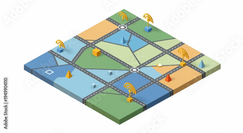 A colorful board game with various paths.