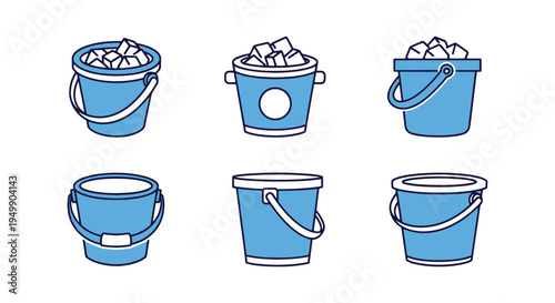 Ice Bucket Line art vector modern smooth abstract illustration