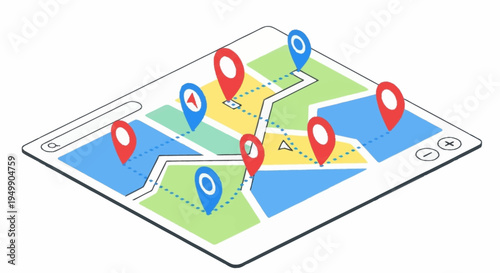 Navigation map on a tablet device.