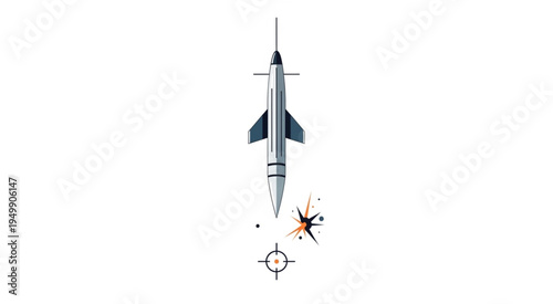 Illustration of a Missile Targeting a Ground Target.