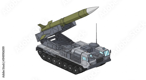 Mobile Missile Launcher - A Powerful Military Vehicle.