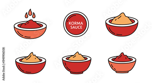 Korma Sauce Line art vector vivid abstract artistic