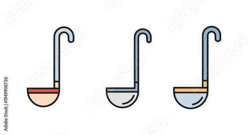 Ladle Bowl Line art vector soft elegant abstract artwork illustration