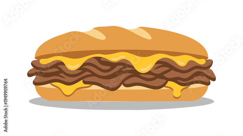 A cheeseburger with melted cheese and meat on a bun.