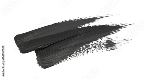 Black paint smear on white background with texture