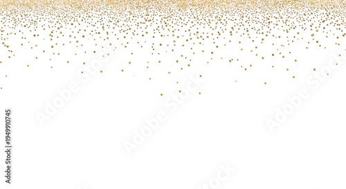 Golden particles falling on white background illustration