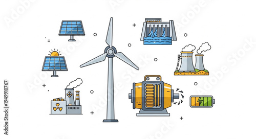 Diverse Energy Sources - Solar, Wind, Hydro, Nuclear, Biomass, and Storage.
