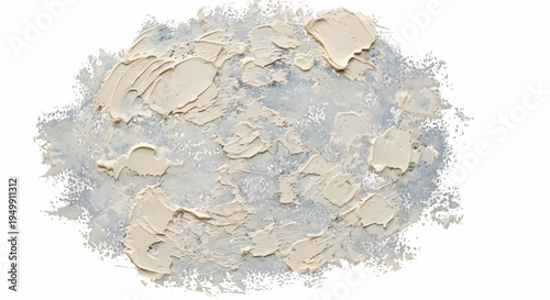 Illustration of a smear of grey and beige paint on white