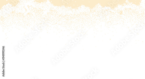 Illustration of gold particles falling on white background