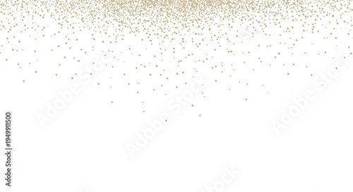 Golden particles falling on white background 