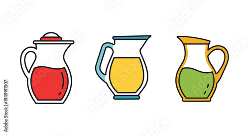 Lemonade Pitcher Line art creative bold abstract illustration