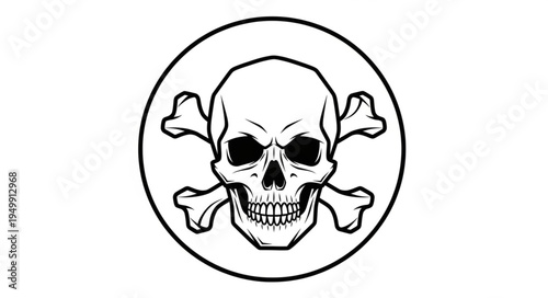 Skull and Crossbones Symbol Danger Warning Sign.