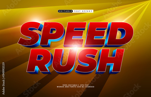 Speed Rush Editable Text Effect - Fast Motion Typography for Racing and Action Design