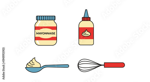 Mayonnaise Classic Line art minimal dynamic abstract color vector