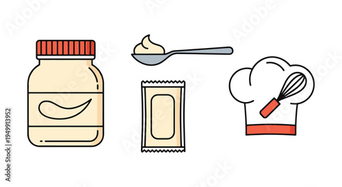 Mayonnaise Classic Line art clean abstract color theme illustration