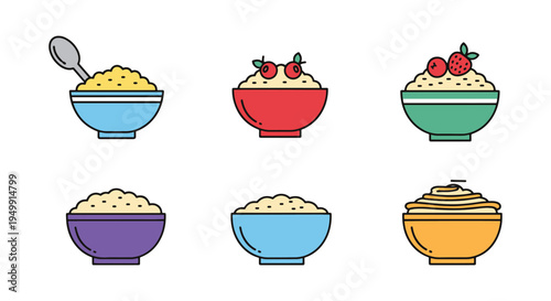 Millet Porridge Line art modern abstract concept illustration