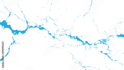 Blue cracks on white background abstract texture  cracked pattern