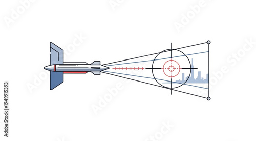 Missile Targeting System with Precision Aim and Focus.