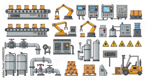 Industrial Equipment and Machinery - Factory Automation and Production Line Elements.