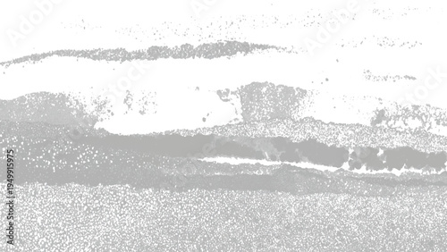 Gray and white abstract grunge texture with splatters and dots on white surface