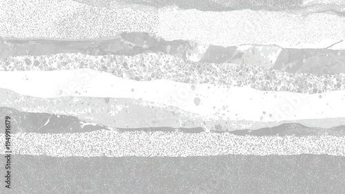 Gray and white horizontal stripes with textured and splattered paint effect on canvas abstract background