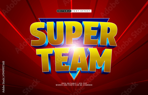 Super Team Editable Text Effect - Powerful Comic Style Typography for Action and Adventure Design