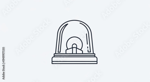 Simple Line Art Drawing of a Warning Light.