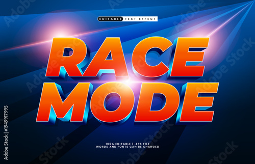 Race Mode Editable Text Effect - Fast Motion Typography for Racing and Action Design