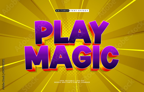 Play Magic Editable Text Effect - Fun Cartoon Typography for Children and Playful Design