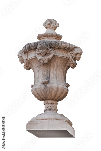 Gypsum vases, decorative elements for landscapes, parks, and squares.