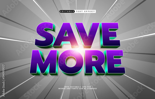 Save More Editable Text Effect - Bold Promotional Typography for Discount and Marketing Design
