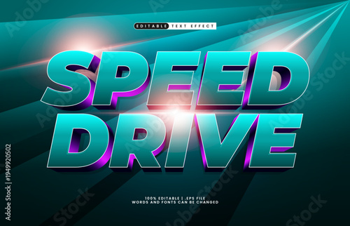 Speed Drive Editable Text Effect - Fast Motion Typography for Racing and Action Design