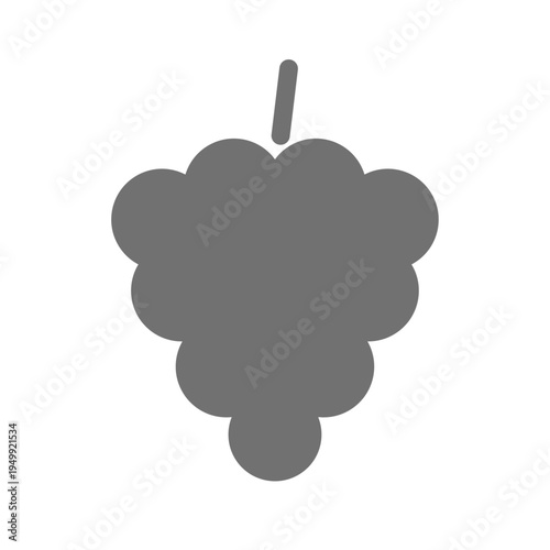 ぶどうのシンプルな白黒アイコン フラットな果物イラスト