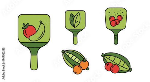 Nopales Line art vector set creative artistic abstract