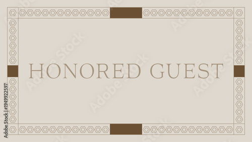 Honored guest decorative certificate panel with patterned border